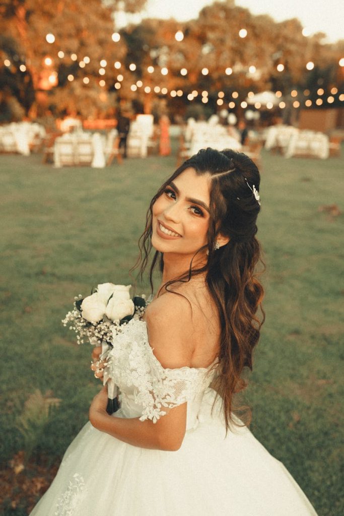 Close-up of a Bride on her Wedding Day